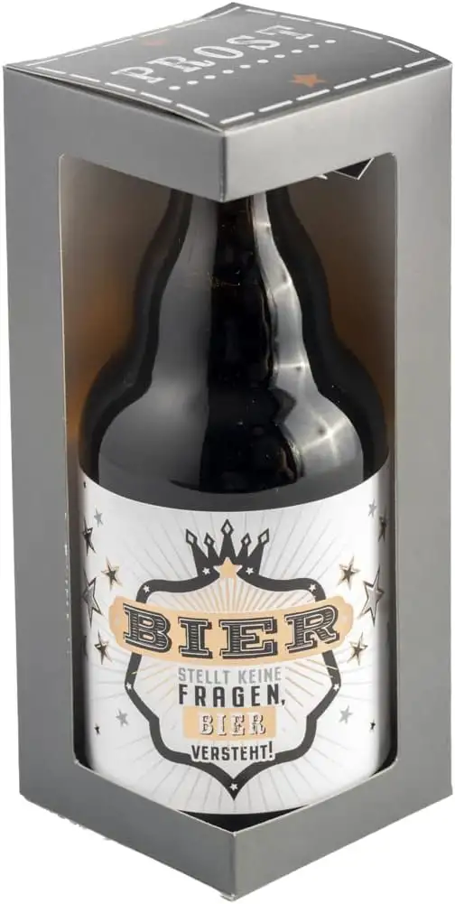 Jack`s Bierflasche "BIER STELLT KEINE FRAGEN, BIER VERSTEHT!" mit Geschenkverpackung 0,33 l/Männergeschenk/Zum Geburtstag/Party
