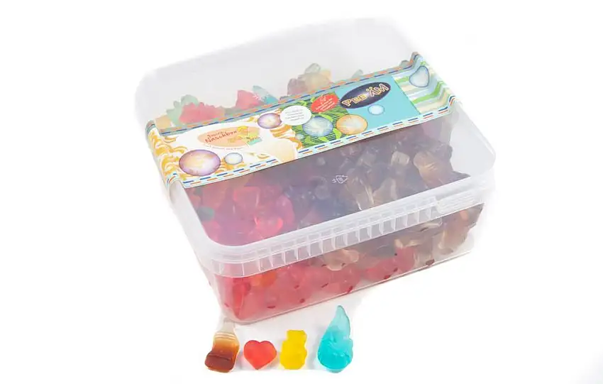 Deine Naschbox - Zuckerfreie Fruchtgummi Naschbox - 4 Sorten - 1kg