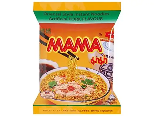 Mama - Asia Nudeln Geschmack Schwein - 30er Pack (30 x 60g) - 1 Karton Thai Fertiggericht Nudelsuppe