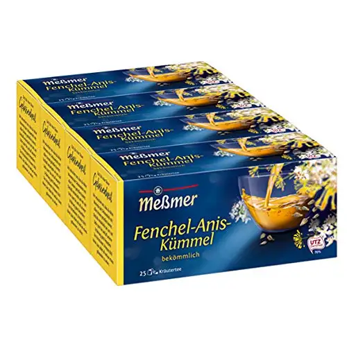 Meßmer Fenchel/Anis/Kümmel 25 TB, 4er Pack (4 x 50 g Packung)