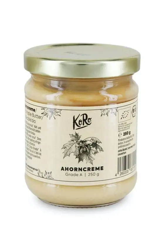KoRo - Bio Ahorncreme 250 g - Natürlich süßer und rein pflanzlicher Brotaufstrich aus Kanada aus biologischem Anbau