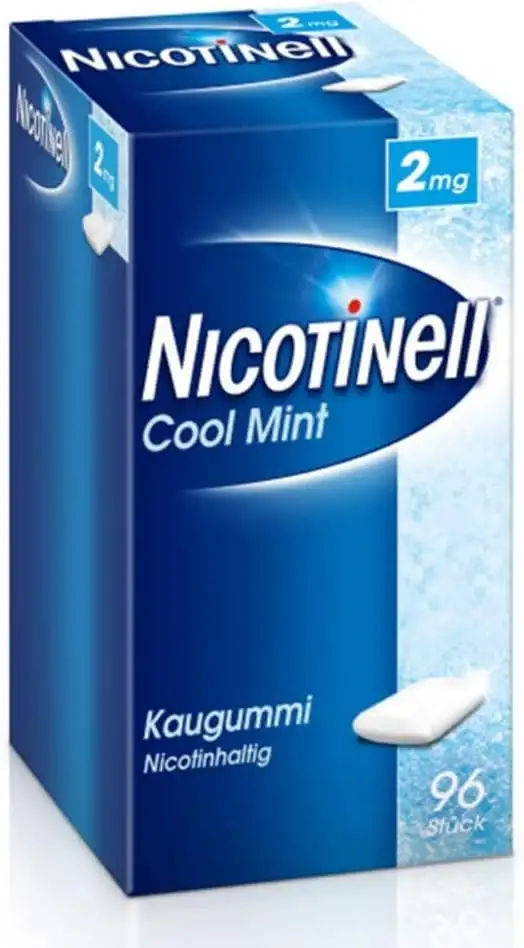Nicotinell Kaugummi 2 mg Cool Mint (Minz-Geschmack), 96 St. – Das Nikotinkaugummi für die schrittweise Raucherentwöhnung und den sofortigen Rauchstopp