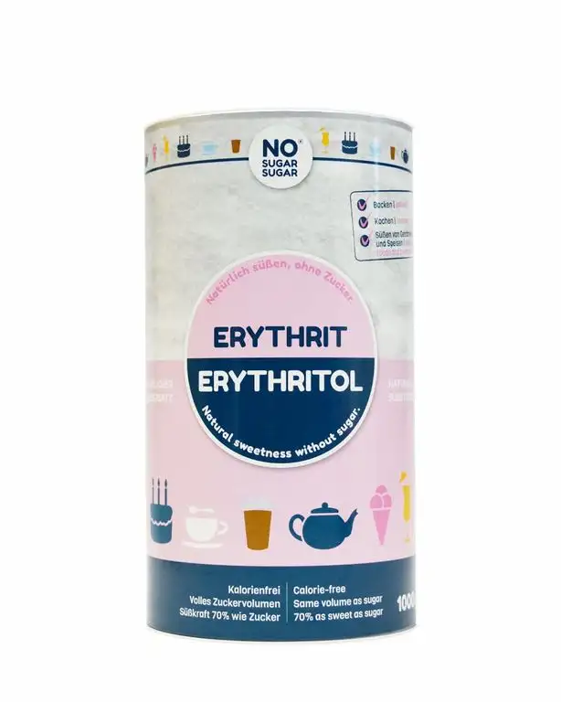 No Sugar Sugar Erythrit ohne Kalorien 0,4kg, 1kg, 4,5kg, 25kg, natürliches Erythritol Kalorienfrei, verwendbar als kalorienfreier Zuckerersatz, bekannt aus Supermarkt und Drogerie (1 kg)