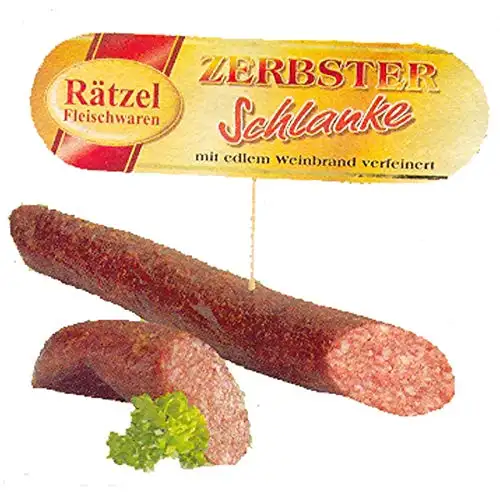 Original Zerbster Schlanke ca.150g - herzhafte knackige Salami mit edlem Weinbrand verfeinert - Geschenkidee WF-18006