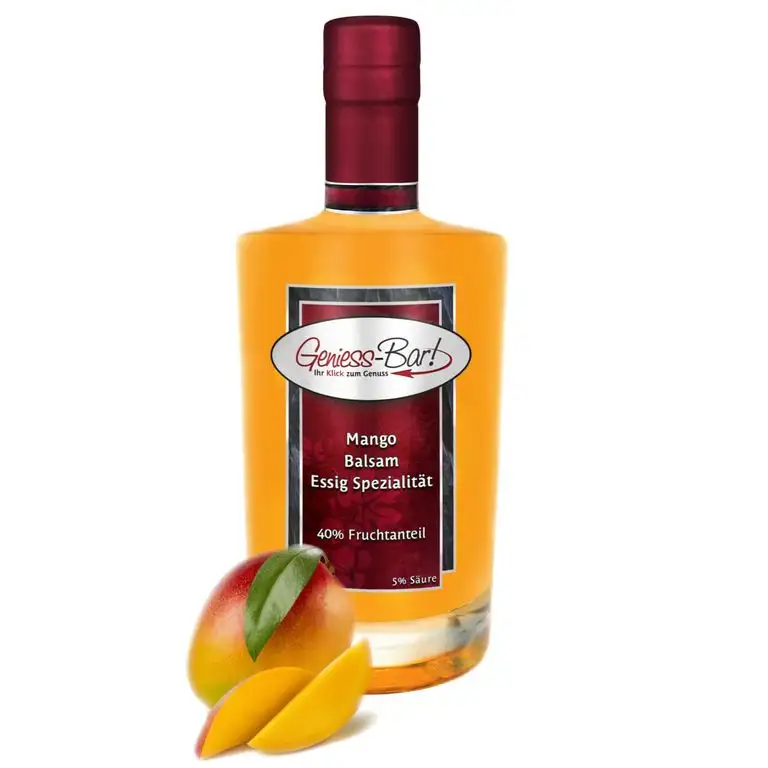 Exotischer Mango Balsam Essig mit 43% Fruchtmark 0,7L vollfruchtig & sehr mild 5% Säure