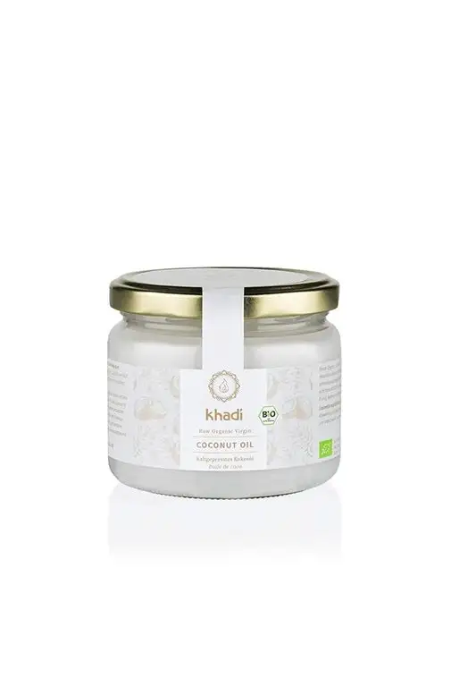 khadi Bio Kokosöl 250ml I Kalt gepresst & unraffiniert I 100% natürlich und vegan I DE-ÖKO-012 zertifiziert