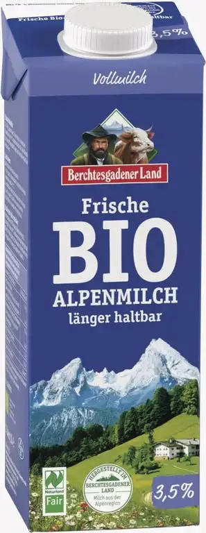 Berchtesgadener Land Bio Frische Bio-Alpenmilch länger haltbar 3,5% Fett (6 x 1000 ml)