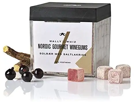 Wally and Whiz - Nordic Gourmet Winegums - Schwarze Johannisbeere mit Salzlakritz (vegan, gluten- laktosefrei) 140 g