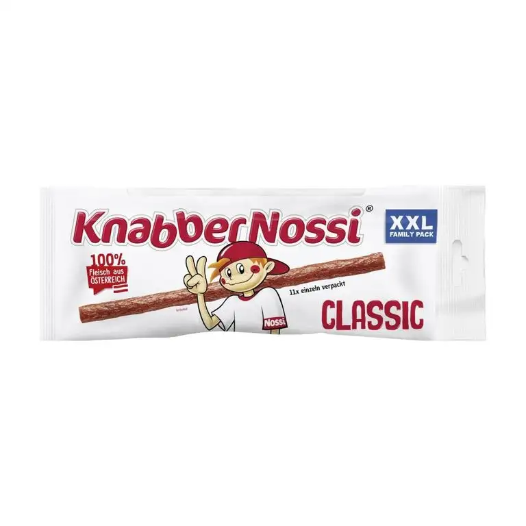 Knabber Nossi Wurst Snack Classic 12er, 3er Pack (3x150g)