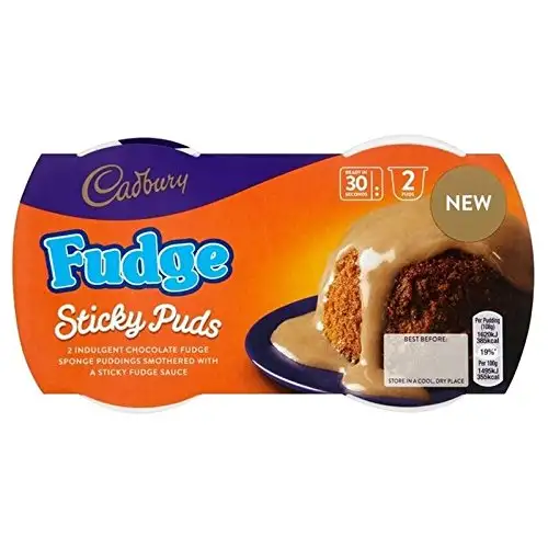 Cadbury Fudge Sticky Puds 2x 95g (190g) - Traditioneller englischer Sponge Pudding (Dessert)