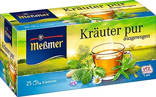 Meßmer Kräuter pur | 25 Teebeutel | Vegan | Glutenfrei | Laktosefrei