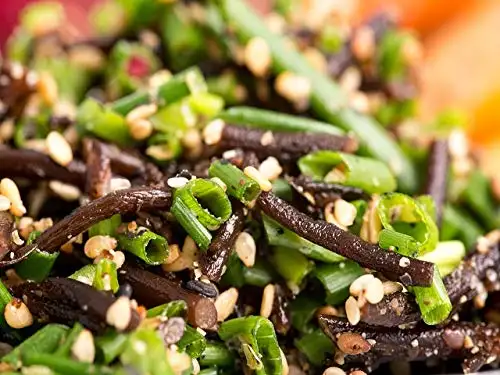 Klaassen Hijiki Seealgensalat, schwarze Seealgen, grüne Sojabohnen, verzehrfertig mariniert, 1000g