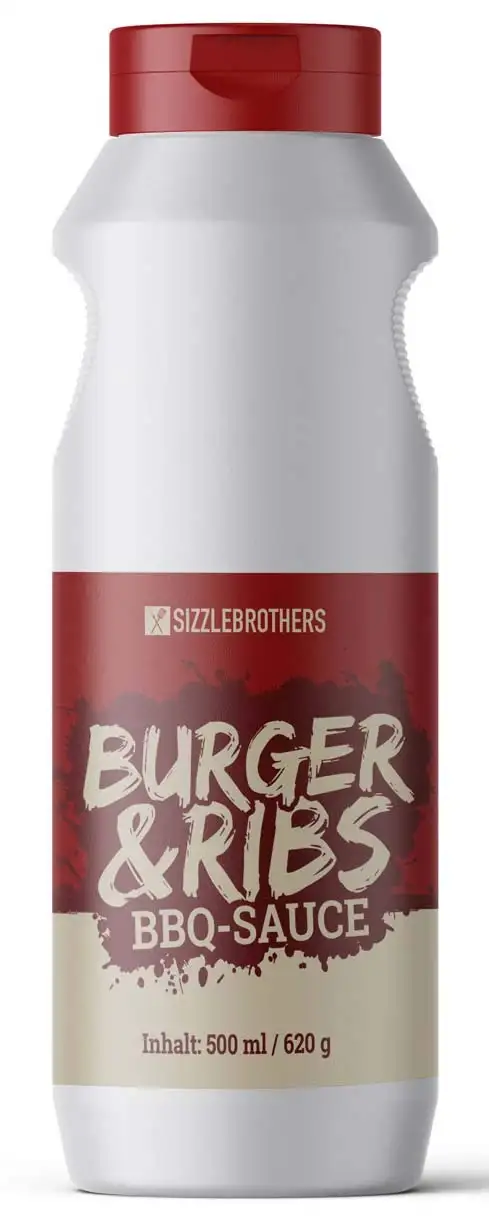 SizzleBrothers Original BBQ Sauce & Burger Sauce | satte 620g | Super leckere Sauce für Burger, Grillfleisch, Steaks, Pulled Pork, Hähnchen & Co. | Barbecue Burgersauce & Spareribs Glaze