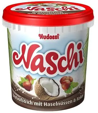 Nudossi NASCHI Kakaocrème mit Haselnüssen und Kokosraspeln, 200 g