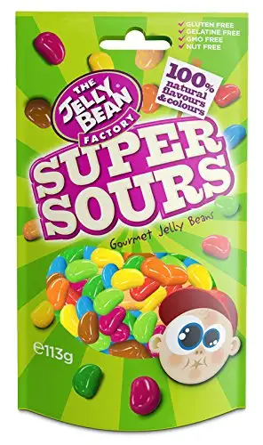 The Jelly Bean Factory Super Sours Cocktail 113 g Stehbeutel – 1er Pack | Gourmet Jelly Beans