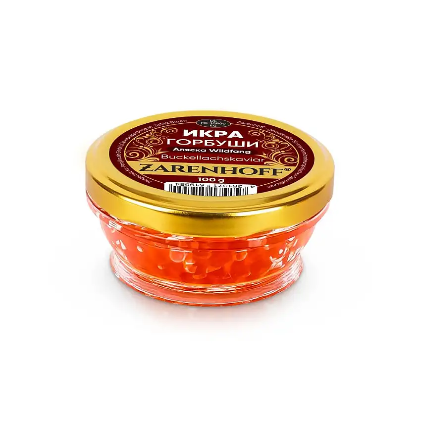 Kaviar aus Buckellachs Gorbuscha aus Alaska 100 g Glas - Roter Kaviar - икра Горбуши caviar