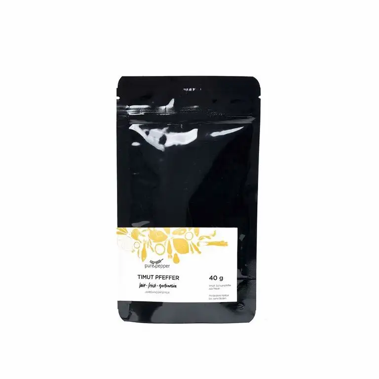 Pure Pepper -Timut Pfeffer - 40g - Szechuan-Pfeffer aus Nepal - sortenrein handgepflückt - Jahrgangspfeffer in bester Qualität | Nachfüllpack