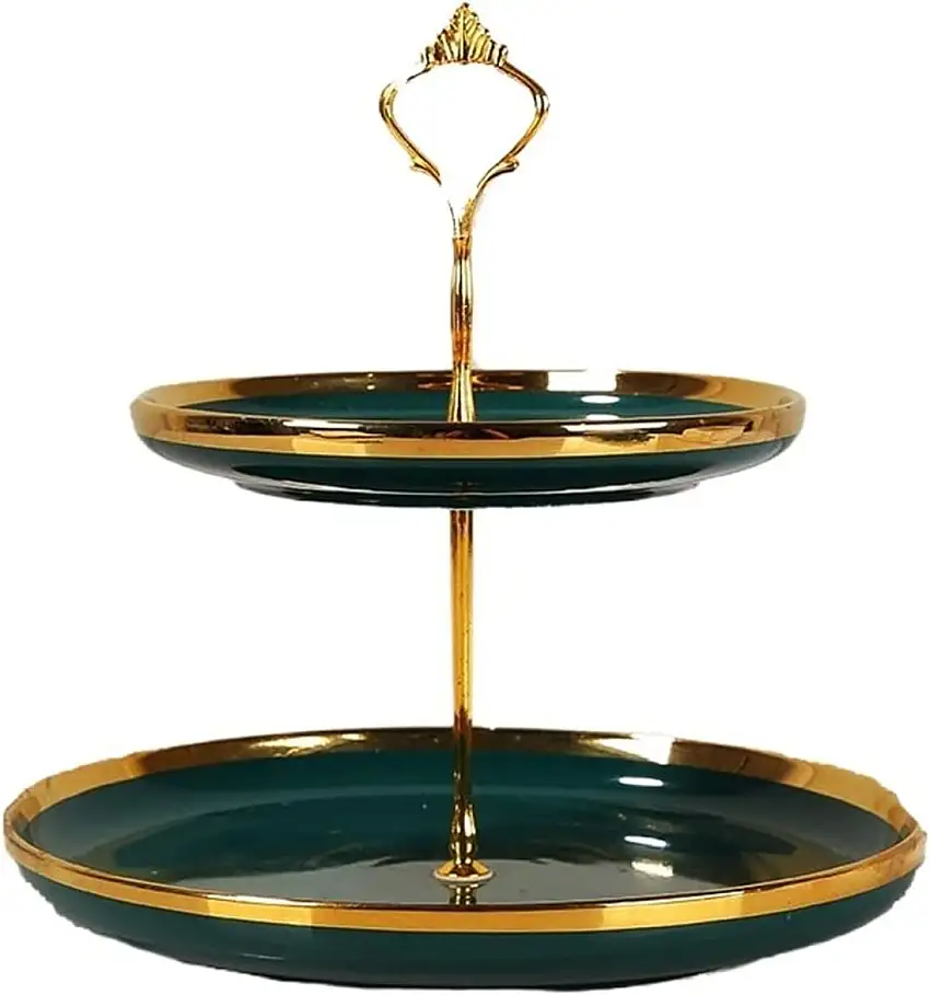 TOMYEUS Obstkörbe Moderne Keramik-Obstplatte Doppelschicht Snack Dessert Lager Rack Esszimmer Wohnzimmer Couchtisch Dekoration Tablett Obstschale