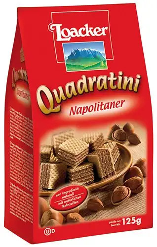 6x Loacker - Quadratini Napolitaner, Waffelwürfel - 125g