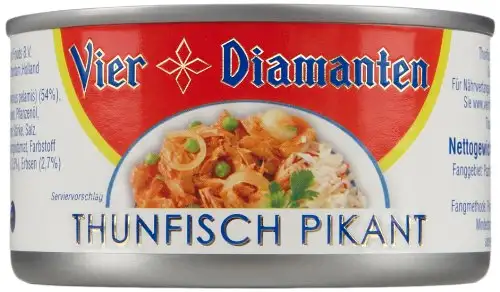 Vier Diamanten Thunfisch Pikant (Dressing), 4er Pack (4 x 185 g)