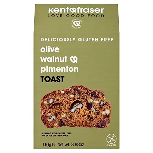 Kostenlos Kent & Fraser Gluten Oliven-, Walnuss- & Pimenton Toast 110G (Packung mit 6)