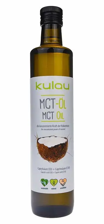 Kulau MCT Öl Kokosöl Extrakt - Geschmacksneutral Vegan & Paleo Ernährung, 500 ml Kokosnussöl