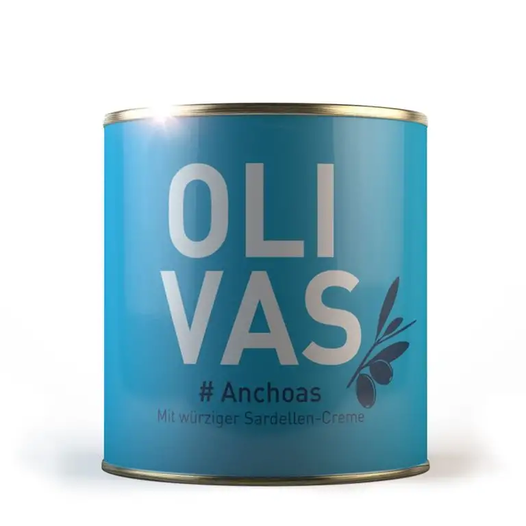 OLIVAS Anchoas / 80 g (Dose) * Manzanilla Oliven der Handelsklasse Extra mit würziger Sardellencréme