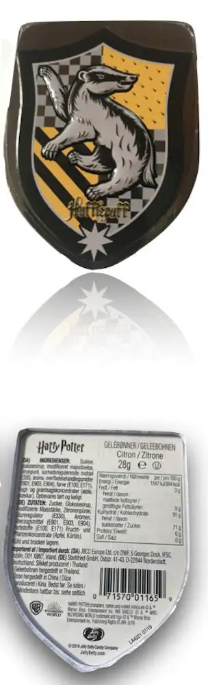Jelly Belly Harry Potter Crest Tin (Jelly Belly Beans in Metalldosen mit Hauswappen) (Hufflepuff - Zitrone)