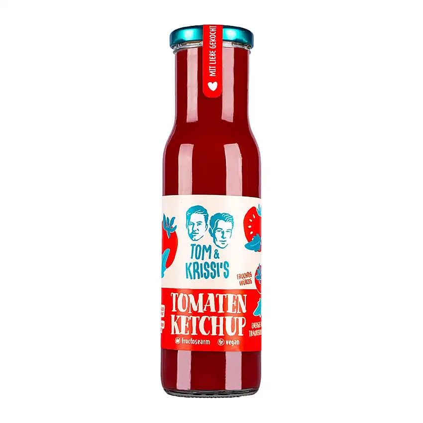 Tom & Krissi's Ketchup, 270g - fructosearmer Ketchup/ fructosearme Sauce, vegan (Tomaten Ketchup)