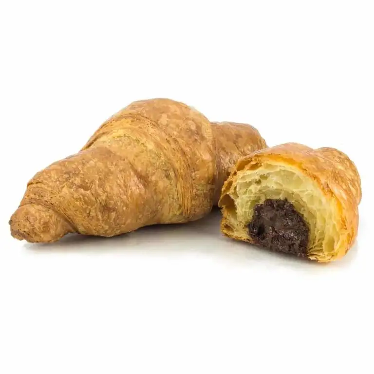 Vestakorn Handwerksgebäck, 6x Schoko-Croissants - frisches Feingebäck – Französisches Butter-Croissant mit Schokolade, 6 Stück, selbst aufbacken in 6 Minuten