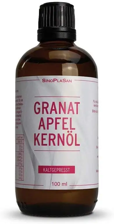 Granatapfelkernöl || 100 ml || 100% naturrein || kaltgepresst || Lebensmittelqualität || zur inneren und äußerlichen Anwendung geeignet || SinoPlaSan