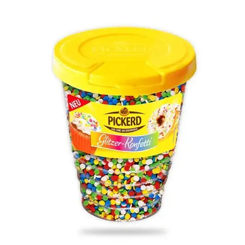 Zuckerdekor / Streudekor "GLITZER - KONFETTI" (bunt / 100 g) BACK - DEKORATION
