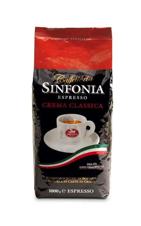 Saquella Espresso Sinfonia Crema Classica Direkt-Import aus Italien 1 Kg ganze Bohne