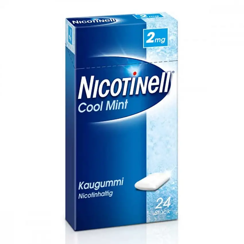 Nicotinell Kaugummi 2 mg Cool Mint (Minz-Geschmack), 24 St. – Nikotinkaugummi für die schrittweise Raucherentwöhnung und den sofortigen Rauchstopp geeignet