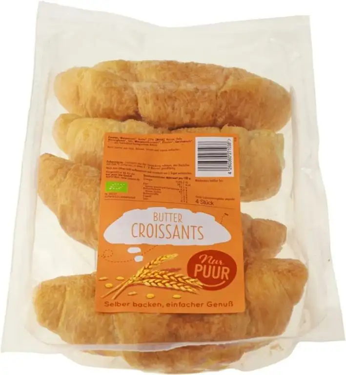 nur puur Bio Butter Croissant, 4 Stück (1 x 200 gr)