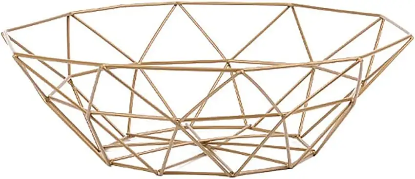 NIUBB Küchenkörbe Abtropfgestelle Obst Gemüse Lagerregale Tabletts Aufbewahrungsschalen (Color : Gold)
