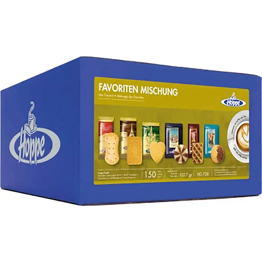 Hoppe Favoriten Mischung, Kekse, Plätzchen, 6 Sorten, einzeln verpackt, 150 Stück, 1017g