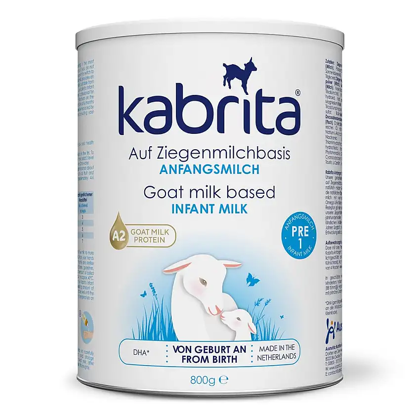 KABRITA | Ziegenmilch Pre Nahrung Anfangsmilch 0-6 Monate | Hochwertige Babynahrung - Baby Milch, nahrhaft und sanft zum Babybauch | Inhalt: 800g Babynahrung-Milchpulver