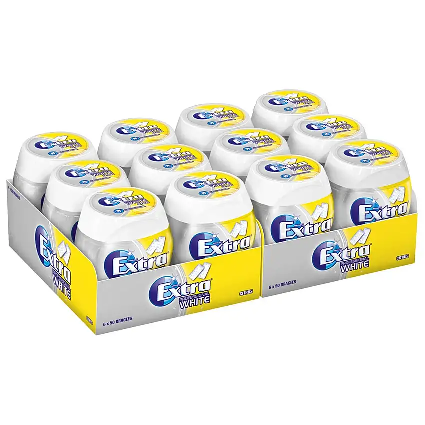 12 Dosen Wrigley's Extra Professional White Citrus ohne Zucker