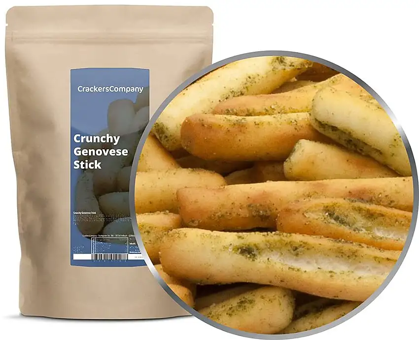 1 x 200g Grissini mit Basilikum und Knoblauch und Olivenöl mediterran Snack vegetarisch vegan und laktosefrei