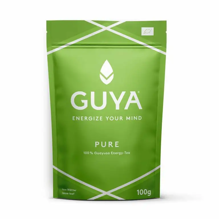 Bio Guayusa Tee lose (Pure, 100% Guayusa) | 100g für 40 Tassen | Kaffee Alternative ohne Herzrasen | Mehr Fokus, Konzentration, Gedächtnisleistung & Ausdauer | Natürliches Koffein & L-Theanin