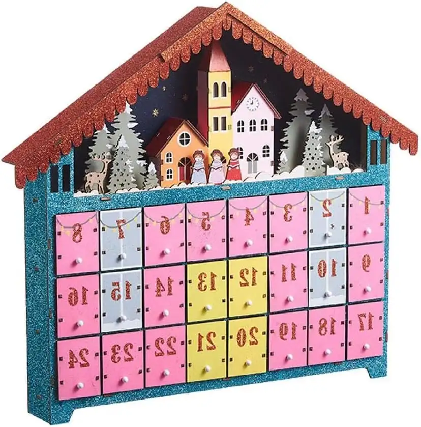 Weihnachten Holz Adventskalender Desktop Dekorative Haushalt Dekoration Für Hochzeit Schule Büro Schlafsaal Dekoration Saisonale Dekoration