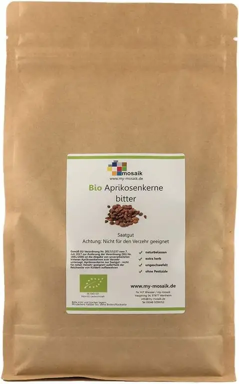 Bio Aprikosenkerne bitter Qualität"extra herb" von my-mosaik - hoher Bitteranteil, naturbelassen, wenig Bruchanteil, ungeschwefelt, ohne Pestizide, Saatgut 1000g