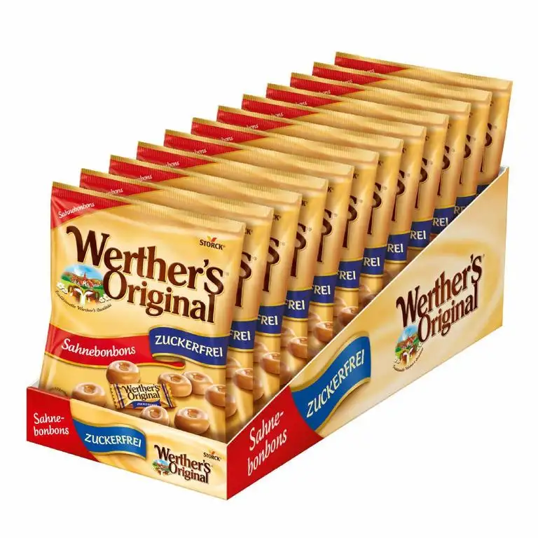 Werther's Original Sahnebonbons zuckerfrei (12 x 70g) / Karamellbonbons ohne Zucker
