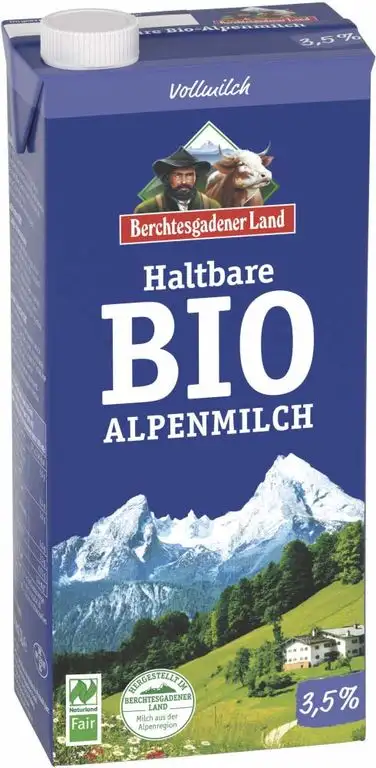 Berchtesgadener Land Bio Haltbare Bio-Alpenmilch 3,5% Fett (6 x 1000 ml)