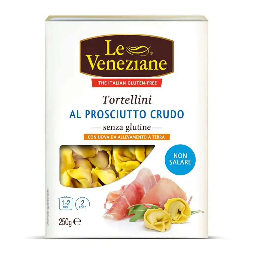 Le Veneziane Tortellini al prosciutto crudo 6 x 250g = 1500g Tortellini mit rohem Schinken Glutenfrei