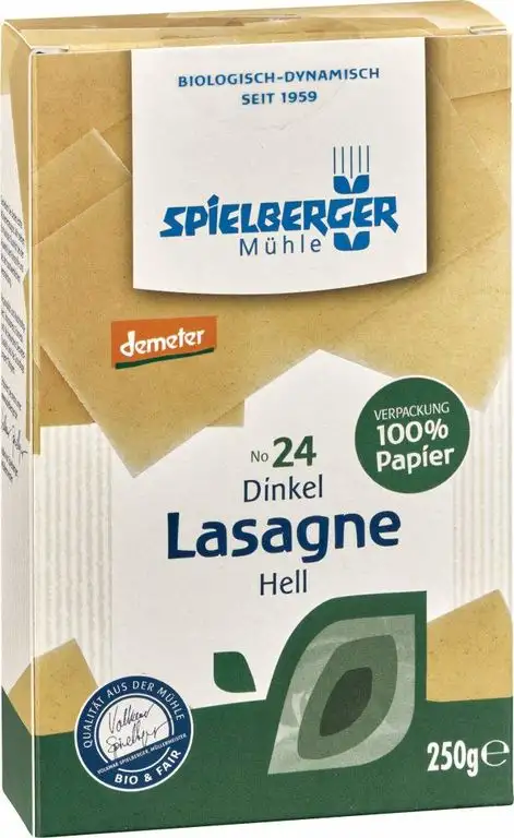 Spielberger Bio Dinkel Lasagne, hell, demeter (1 x 250 gr)