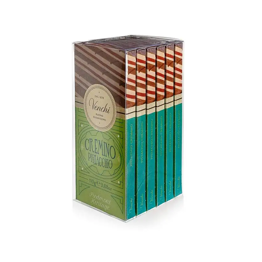 Venchi Set mit verpackten Tafeln Cremino mit Pistazien 660 g - 6er-Set – glutenfrei