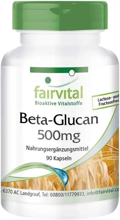 Beta Glucan Kapseln - 500mg Beta-Glucane pro Kapsel - HOCHDOSIERT - 70% Polysaccharide aus Hafer - VEGAN - 90 Kapseln