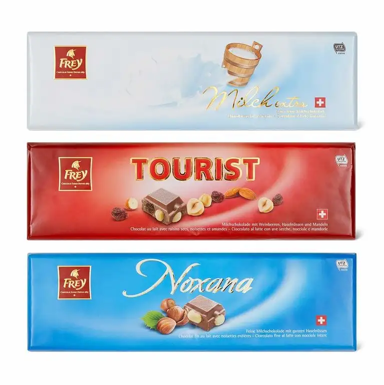 Frey 3x Große Schokoladentafeln - Classic Mix Milchschokolade Milch-Nuss Mandeln Schokolade - Schweizer Schokolade Tafel - Großpackung 3x 400 g - UTZ-zertifiziert - Schokoladengeschenkset